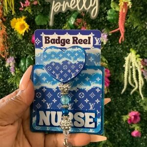 Blue Heart Nurse Badge Reel